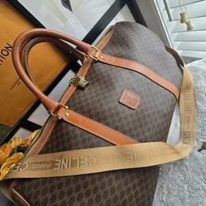 Celine Brown and Tan Duffel Bag